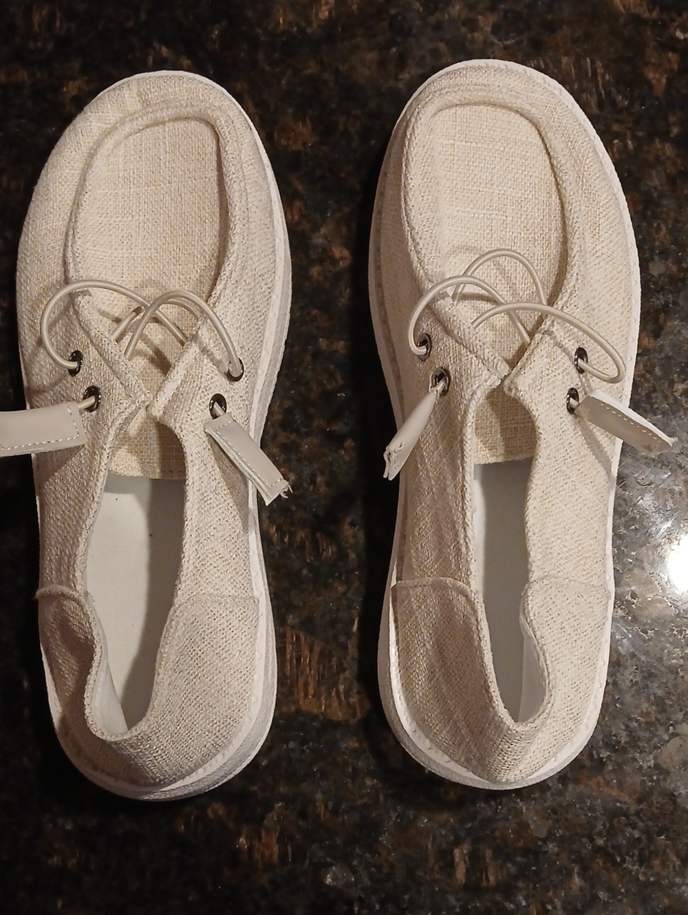 Women’s Casual Cream Canvas Moccasin Sneakers
